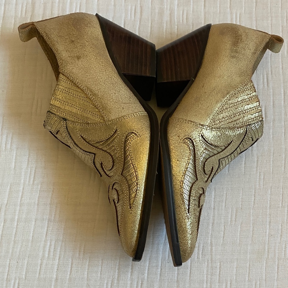 MARC FISHER  Gold Ankle Booties - Picture 4 of 7